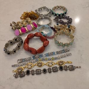 Vibrant Multi-Color Bracelet Collection Set Of 17